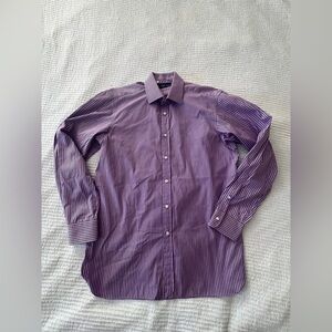 Ralph Lauren Purple Label Men's Purple Pinstripe Dress Shirt Cotton Size 16